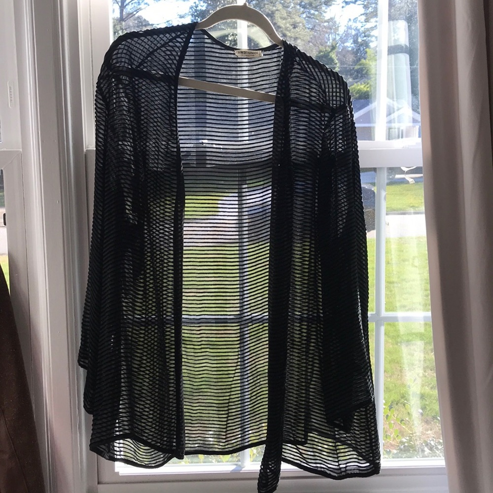 Armani sheer velvet top